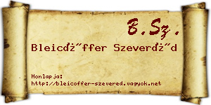 Bleicöffer Szeveréd névjegykártya