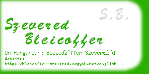 szevered bleicoffer business card